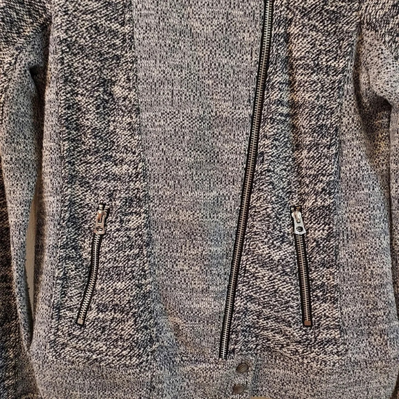 Lucky Brand Marled Zip Up Moto Sweater Knit Jacket in Size S - Picture 3 of 13